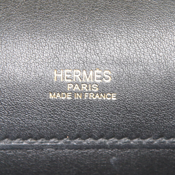 Pochette Hermès Kelly Cut in pelle Swift nera - Detail D3