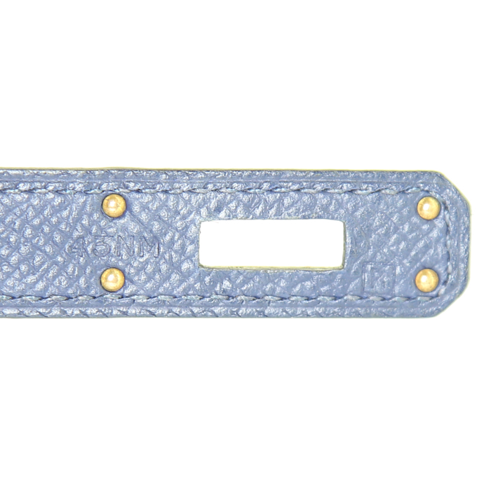 Bolsito de mano Hermès Kelly Cut en cuero epsom azul - Detail D4