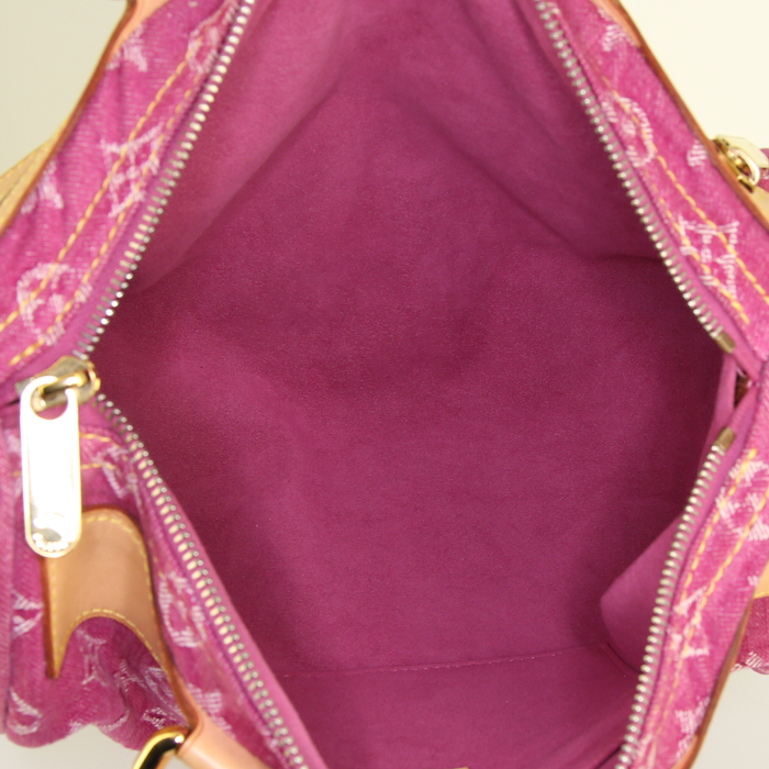 Borsa Louis Vuitton Neo Speedy in denim rosa e pelle naturale - Detail D2