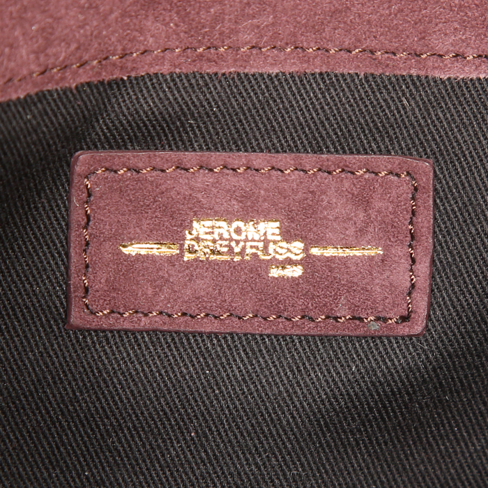 Borsa a tracolla Jerome Dreyfuss Anatole in camoscio color prugna - Detail D4