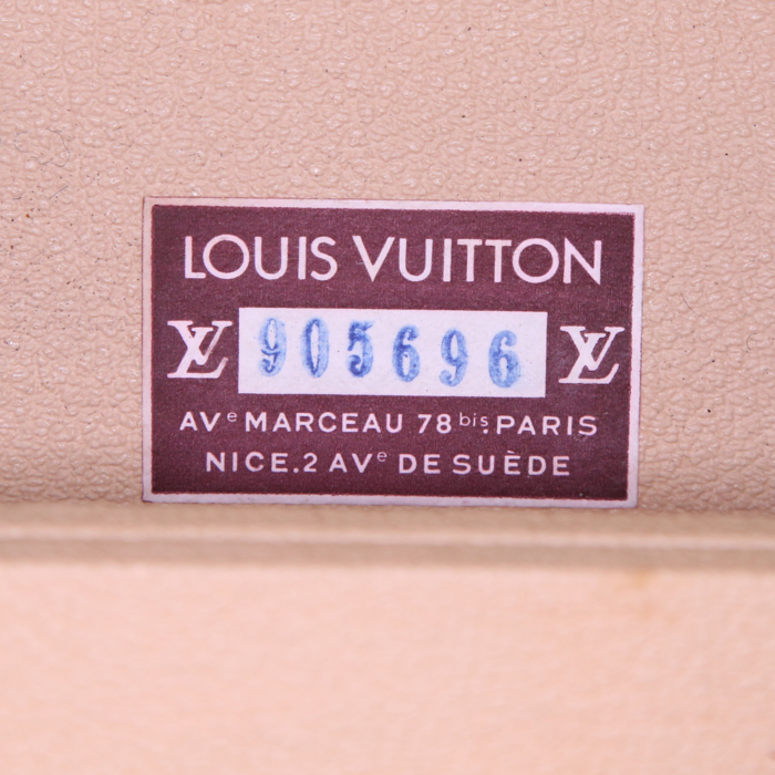 Louis Vuitton suitcase in monogram canvas and brown lozine (vulcanised fibre) - Detail D4