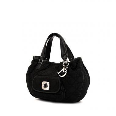Borsa Dior Charming Lock in tela trapuntata cannage e pelle nera