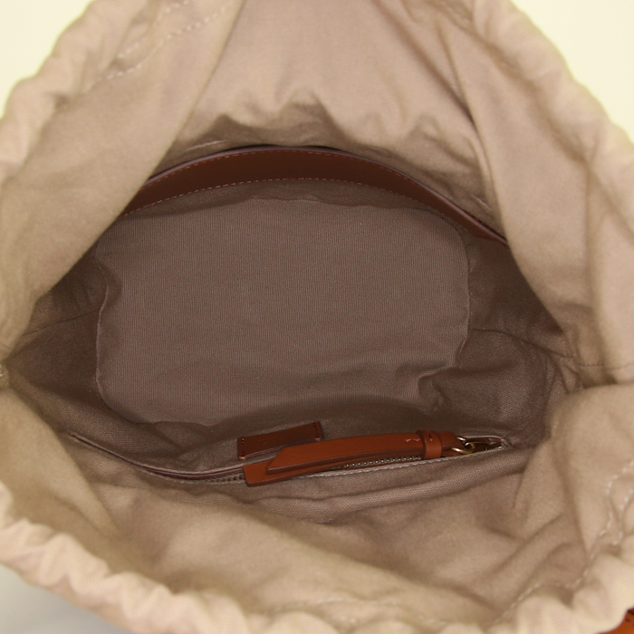 Chloé Roy shopping bag in brown leather - Detail D3