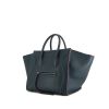 Shopping bag Céline Phantom in pelle blu e profili rosa - 00pp thumbnail