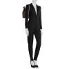 Zaino Hermès Herbag - Backpack modello medio in tela e pelle marrone - Detail D1 thumbnail