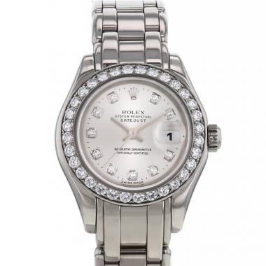 Montre Rolex Lady Datejust Pearlmaster en or blanc Ref :  69299 Vers  1998