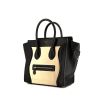 Celine Luggage medium model handbag in cream color suede and black leather - 00pp thumbnail