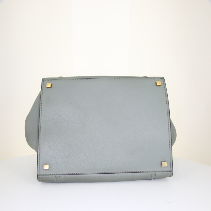Céline Phantom shopping bag in grey leather - Detail D4
