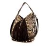 Gucci Babouska handbag in grey and beige python and brown suede - 00pp thumbnail