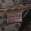 Bolso de mano Gucci Babouska en piel de pitón gris y beige y ante marrón - Detail D4 thumbnail