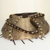 Gucci Babouska handbag in grey and beige python and brown suede - Detail D5 thumbnail
