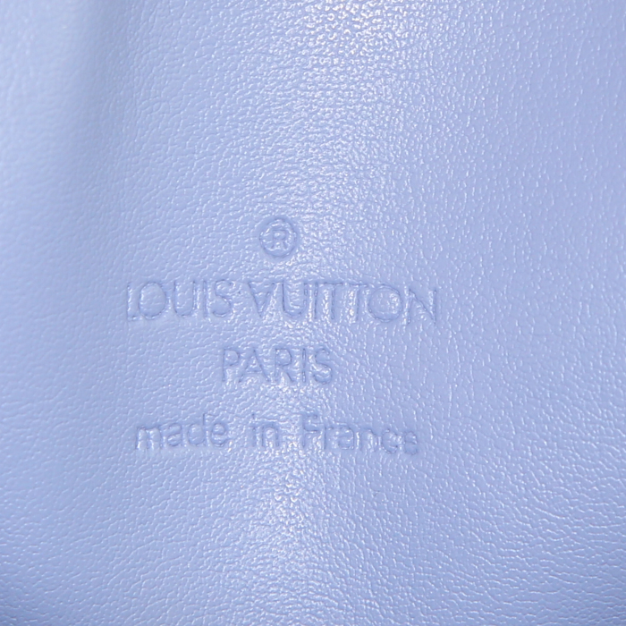 Louis Vuitton Papillon handbag in blue monogram patent leather and natural leather - Detail D3
