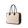 Hermes Plume handbag in beige canvas and brown Barenia leather - 00pp thumbnail