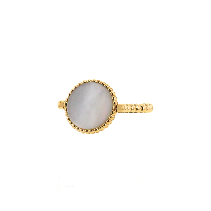 Bague Dior Rose des vents en or jaune,  nacre blanche et diamant - Detail D2