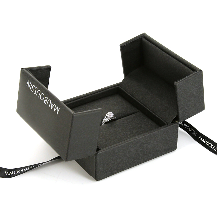 Sortija solitaria Mauboussin Love my Love en oro blanco y en diamante - Detail D2