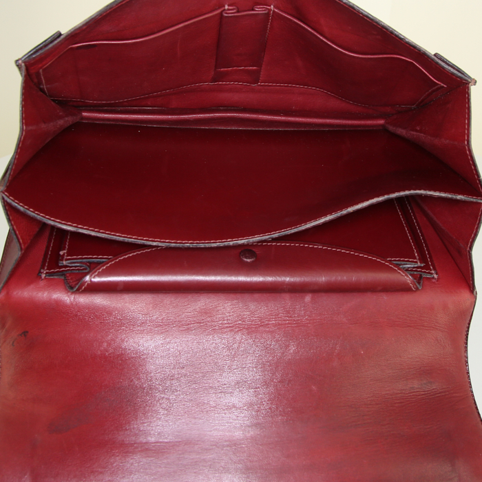 Borsa Hermès Piano in pelle box bordeaux - Detail D2