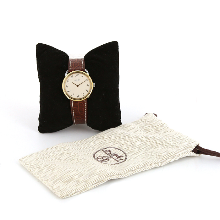 Reloj Hermes Arceau de acero y oro chapado - Detail D2