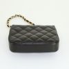 Chanel Mini Timeless shoulder bag in black quilted leather - Detail D4 thumbnail
