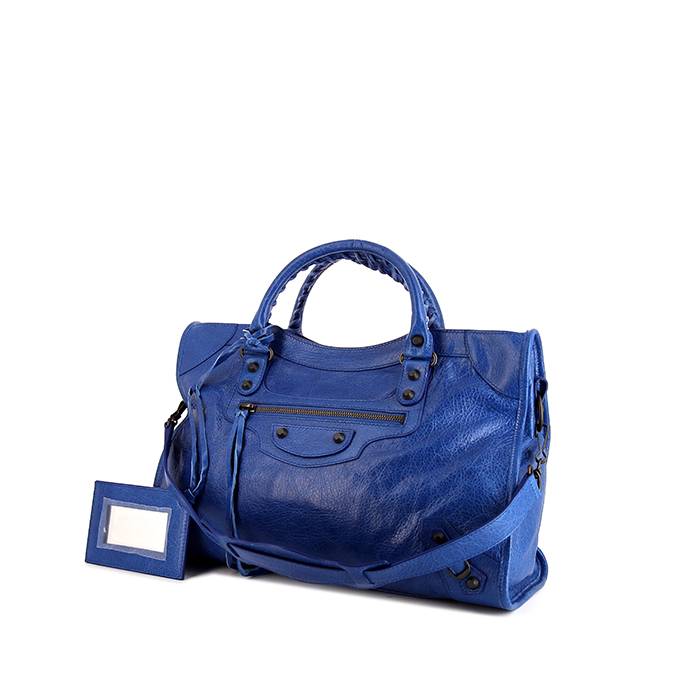 Womens Le Cagole Small Shoulder Bag Denim With Rhinestones in Blue   Balenciaga AU