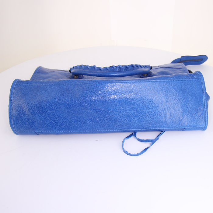 Borsa Balenciaga Giant City in pelle blu elettrico - Detail D5
