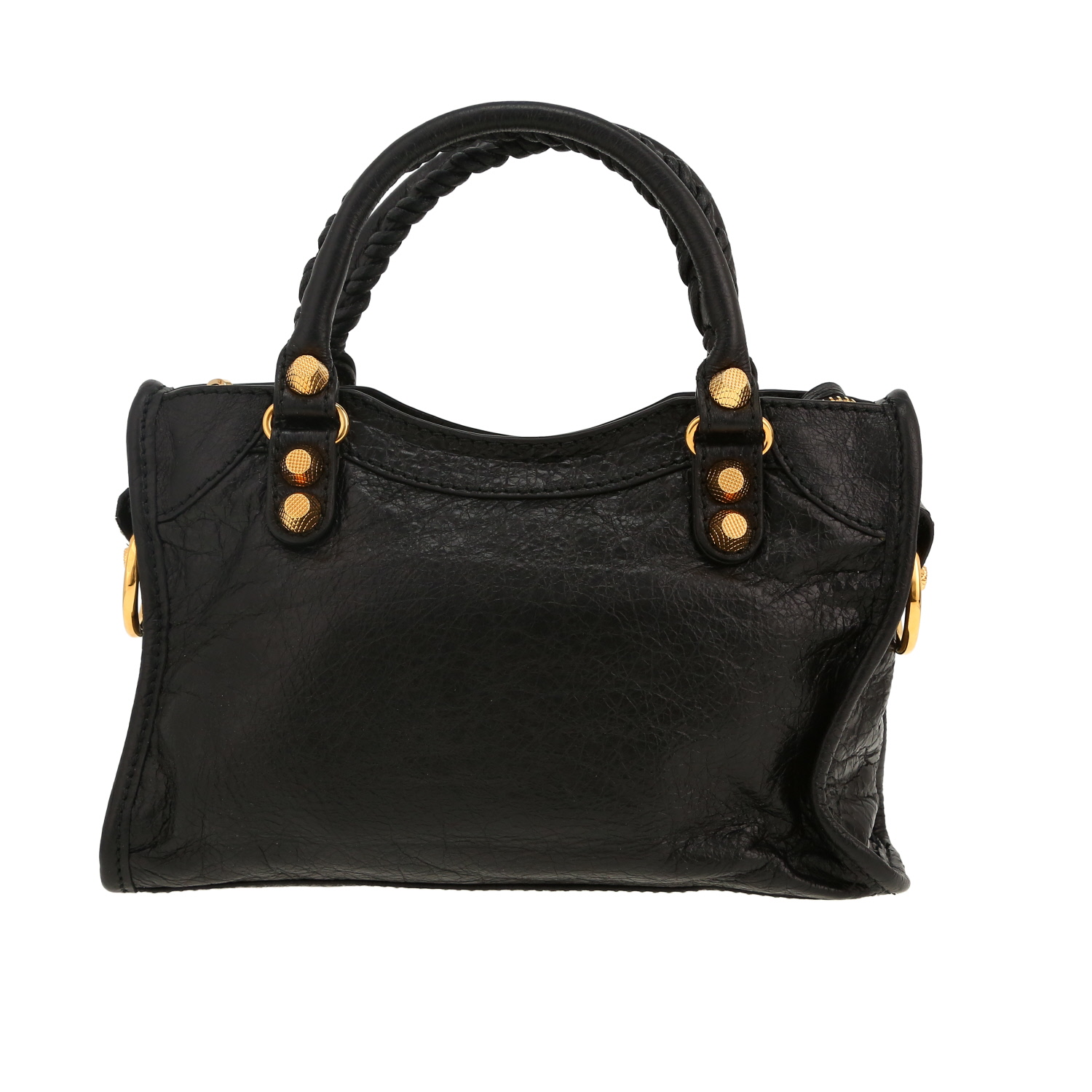 Balenciaga  City handbag  in black leather - Detail D4