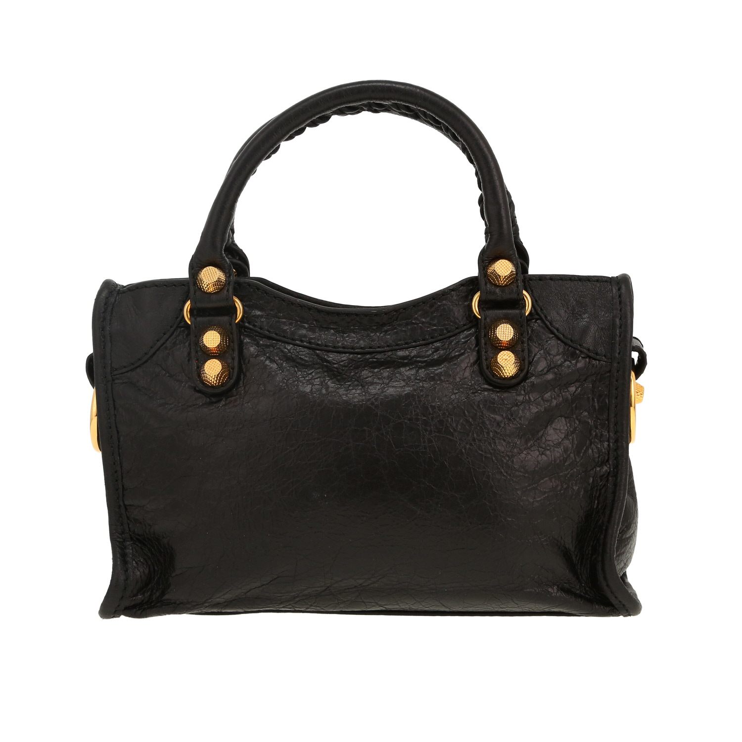 Sac à main Balenciaga  City mini  en cuir noir - Detail D4
