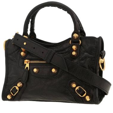 Balenciaga  City mini  handbag  in black leather