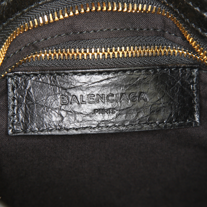 Sac à main Balenciaga Giant City en cuir noir - Detail D4