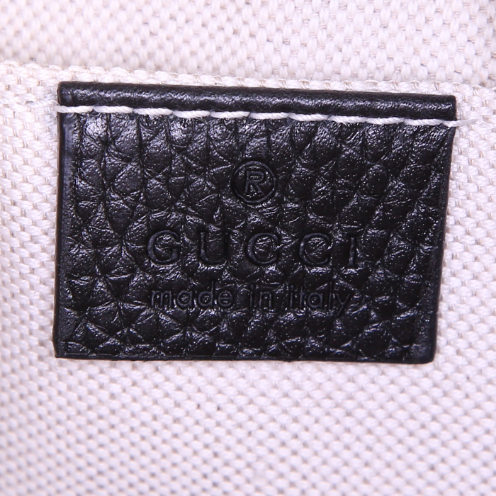 Borsa a tracolla Gucci Soho Disco in pelle martellata nera - Detail D6