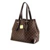 Shopping bag Louis Vuitton Hampstead modello medio in tela a scacchi ebana e pelle lucida marrone - 00pp thumbnail