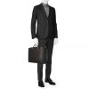 Louis Vuitton Lozan briefcase in black taiga leather - Detail D1 thumbnail