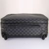 Louis Vuitton Pilot suitcase in grey damier canvas and black leather - Detail D4 thumbnail