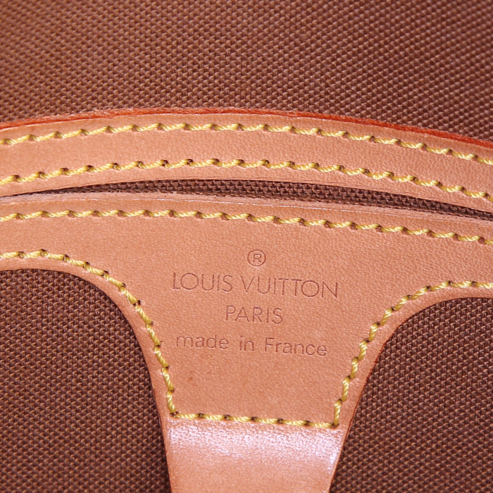 Sac à main Louis Vuitton Ellipse en toile monogram marron et cuir naturel - Detail D3