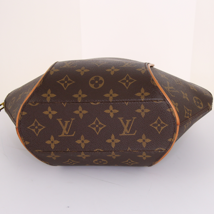 Louis Vuitton Ellipse handbag in brown monogram canvas and natural leather - Detail D4