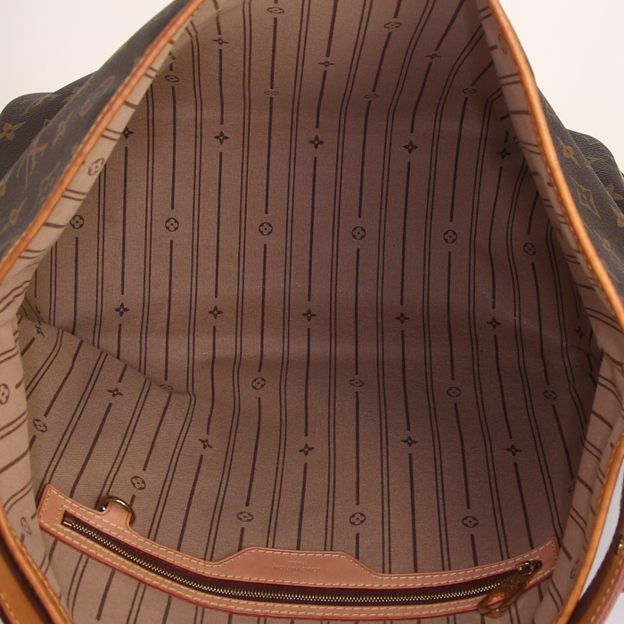 Louis Vuitton Delightful bag worn on the shoulder or carried in the hand in brown monogram canvas and natural leather - Detail D2