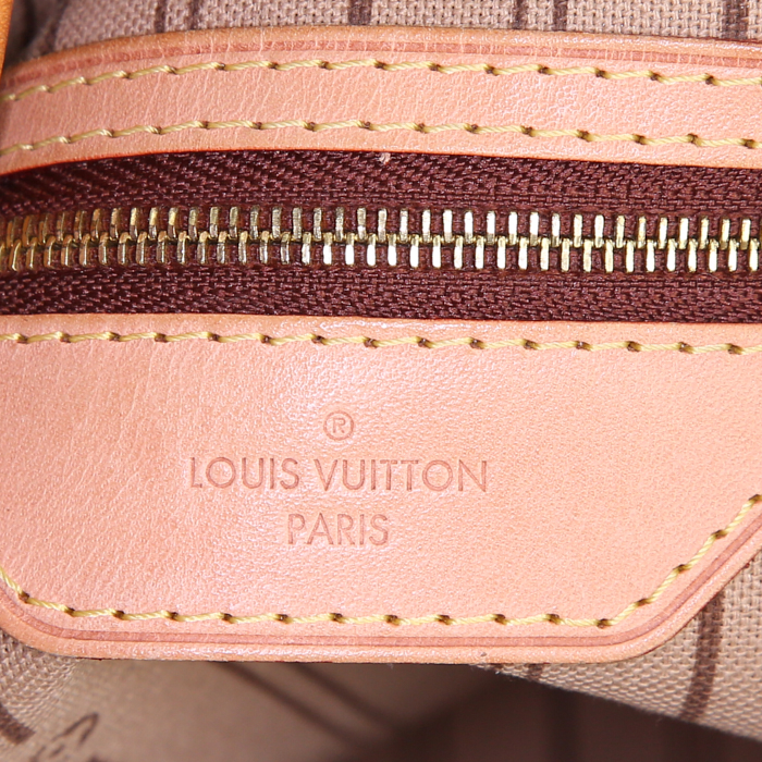 Louis Vuitton Delightful bag worn on the shoulder or carried in the hand in brown monogram canvas and natural leather - Detail D3