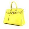 Hermes Birkin 35 cm handbag in yellow Lime Swift leather - 00pp thumbnail