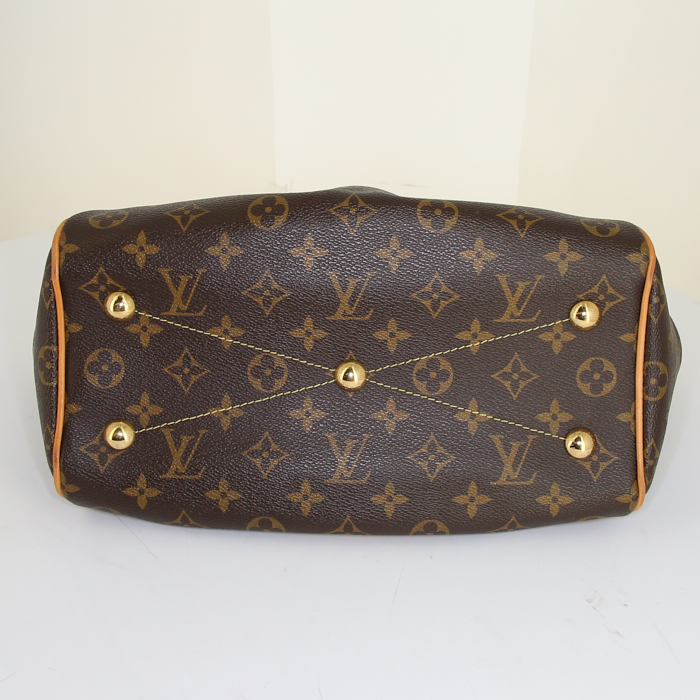 Louis Vuitton Tivoli small model handbag in monogram canvas and natural leather - Detail D4