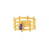 Vintage ring in 24 carats yellow gold and sapphire - 00pp thumbnail