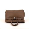 Hermes Birkin 35 cm handbag in etoupe Swift leather - 360 Front thumbnail