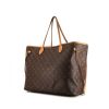 Louis Vuitton Neverfull large model shopping bag in brown monogram canvas and natural leather - 00pp thumbnail