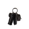 Bottega Veneta pouch in black leather and navy blue velvet - 00pp thumbnail