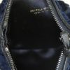 Bottega Veneta pouch in black leather and navy blue velvet - Detail D4 thumbnail