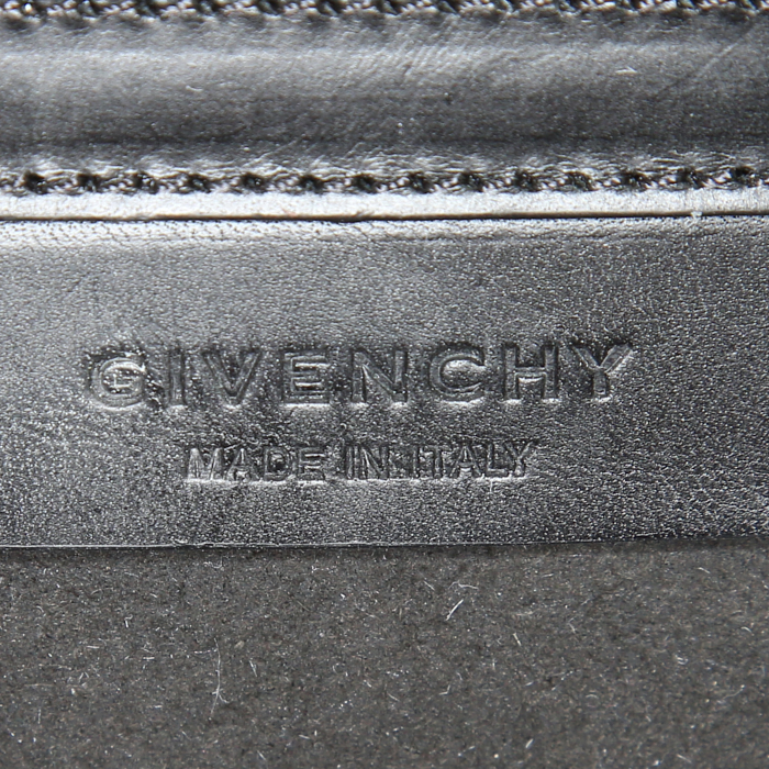 Givenchy Pandora small model shoulder bag in grey lizzard and black leather - Detail D3