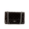 Chanel 2.55 handbag in brown patent quilted leather - 360 thumbnail