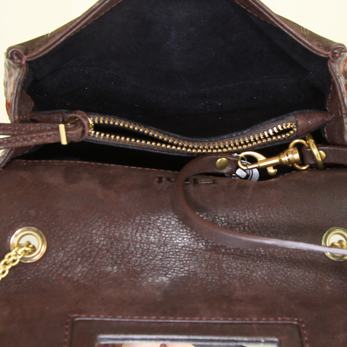 Borsa a tracolla Jerome Dreyfuss Eliot mini in pitone marrone - Detail D2