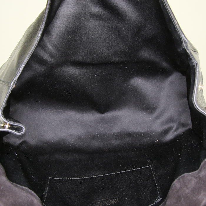 Borsa a spalla Saint Laurent Le Sixième in pelle nera - Detail D2