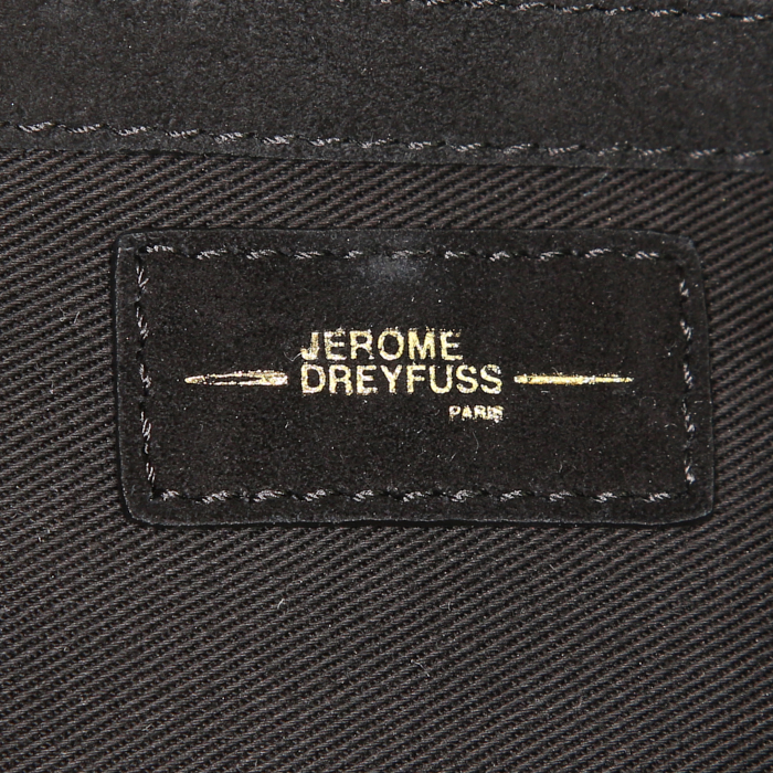 Jerome Dreyfuss Maurice shopping bag in beige and black foal and black leather - Detail D4