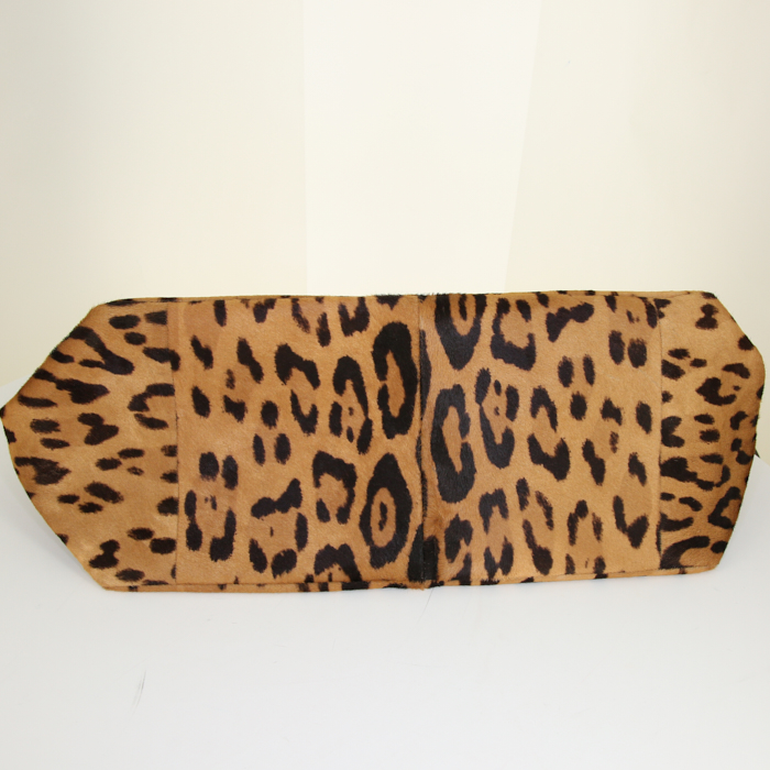 Shopping bag Jerome Dreyfuss Maurice in puledro beige e nero con stampa leopardata e pelle nera - Detail D5