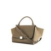 Celine Trapeze medium model handbag in etoupe leather and etoupe suede - 00pp thumbnail